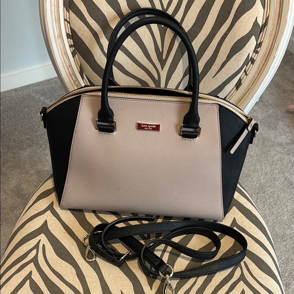 Kate Spade Black and Cream Satchel